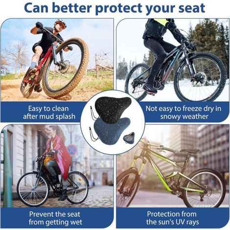 Housse Imperméable Pour Selle De Vélo, Lot De 2, Universelle Pour Vélo De Route, Vtt, Vélo Électrique, Noir Et Bleu (1/4)