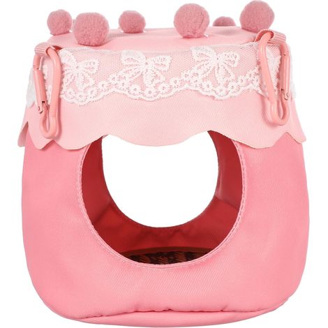 Hanging Bird Cake Nest, Pink Polyester Bed (1/5)
