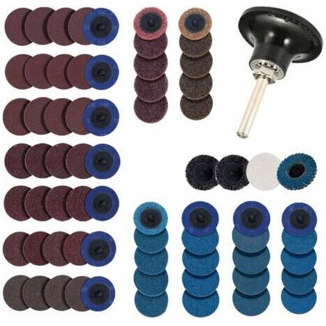BUNTHAUS 71 pices 2 pouces disques de ponage ensemble nettoyage conditionnement rouleau verrouillage disque rouille peinture enlvement avec 1/4 \\\\'\\\\'disque support pour meuleuse (1/5)