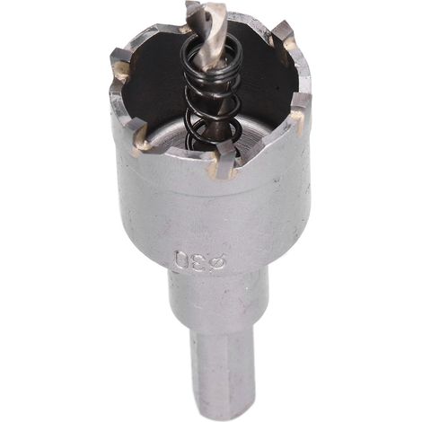 Scie cloche carbure cémenté 30 mm perçage trous acier inox aluminium bois avec clé en L (1/5)