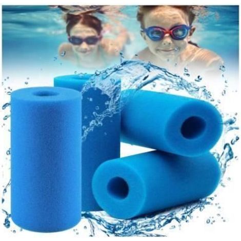 Éponge Filtrante Type A, Lot de 4 Filtres de Piscine en Mousse, Réutilisable Cartouche de Filtre en Mousse, (1/4)