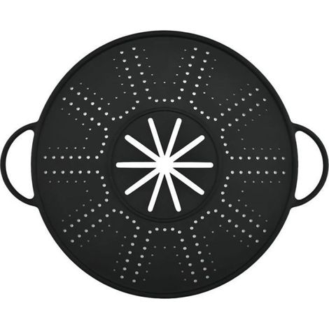 Silicone Splatter Screen- Frying Grease Silicone Cover,For Baking Food Strainer Kitchen Cooking Stove Pan Pot,Noir DESSOUS DE PLAT (1/4)