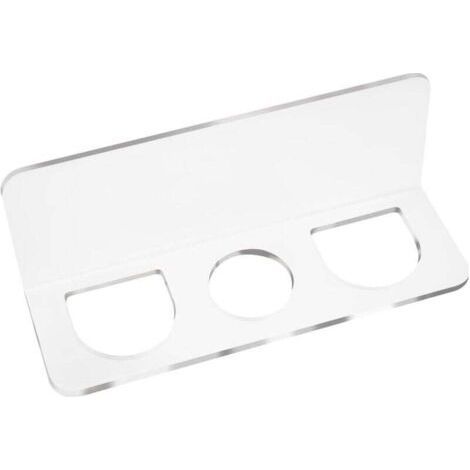 Lot de 2 porte-peignes de salle de bain, porte-brosses à cheveux, rangement pour accessoires de coiffure, organiseur à trois trous, support mural pour accessoires de salle de bain (1/4)