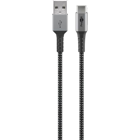Goobay 49295 cable USB USB 2.0 0,5 m USB C USB A Negro, Gris