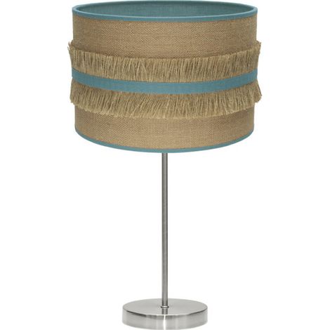 Lampada da Tavolo Grande Natalia 1xe27 Nichel/sacco-turchese 62x30x30 Cm (1/2)