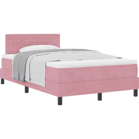 Maison Exclusive - Letto a molle con materasso Rosa 120 x 190 cm Velluto (1/5)
