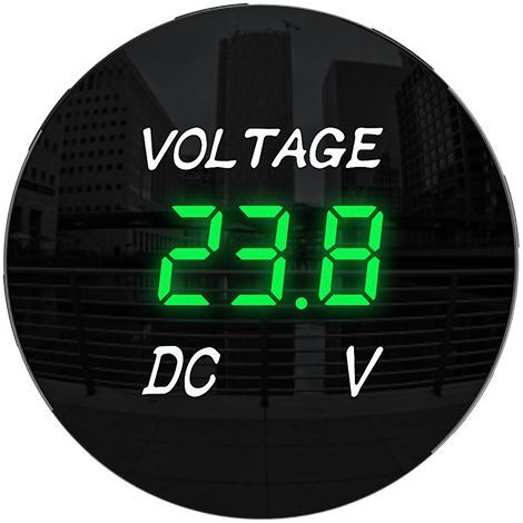 Voltmetro digitale a LED da 5-48 V CC per auto, moto, camion, barca (luce verde) (1/3)