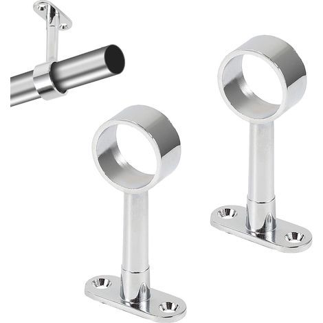 Gardinenstangenhalterung, Kleiderstangenhalterung aus Zinklegierung, zentraler Kleiderstangenstützrahmen, 2-teilige Kleiderstangenhalterungen aus Metall (1/5)