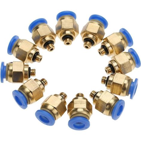 20pcs Raccords Pneumatiques M5 Filetage Rapide Connecteur Mâle Droit Pour Tuyau D'Air PC4-M5 - (1/5)