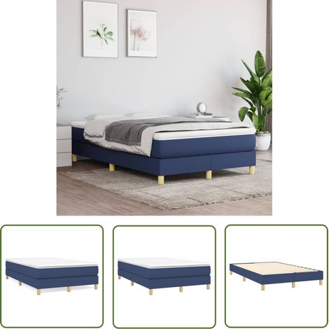 The Living Store Boxspringbett mit Matratze Blau 120x200 cm Stoff - Boxspringbett - Doppelbett - Liegekomfort - Matratze - Bettsystem (1/5)