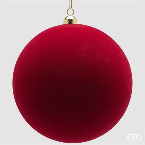 EDG Enzo De Gasperi Palle di Natale in Velluto Burgundy Ø20 cm – Set 3 Pezzi (1/2)