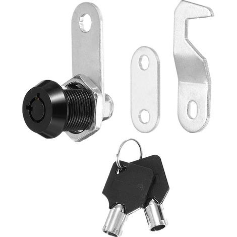 Verrous de placard noirs de 5/8 pouce avec clés noires, 1 paquet Serrure à came en alliage de zinc pour cylindre de serrure RV Ensemble serrure RV à clé identique pour placard RV (1/5)