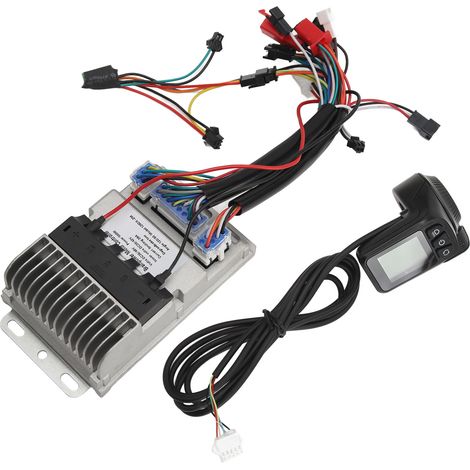 Kit de contrôleur pour vélo/scooter électrique 36 V/48 V 500 W 28 A en aluminium moulé avec accélérateur au pouce et écran LCD (1/5)