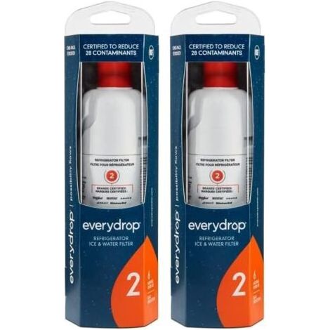 Lot de 2 filtres à eau compatibles réfrigérateur Whirlpool Everydrop Ice and Water série 2 avec certification qualité et installation facile dimensions standard (1/5)