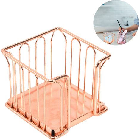 Boîte à notes, boîte à notes créative en métal, boîte à papeterie, panier de rangement pour bureau à domicile ou bureau, porte-stylo, organisateur décoratif (1/5)