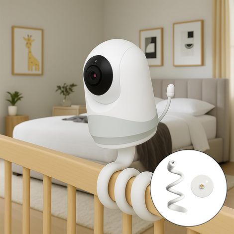 Soporte para cámara, soporte flexible, soporte giratorio flexible para monitores de video para bebés, soporte Tapo ajustable para cámaras de seguridad y monitores para bebés. (1/5)