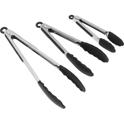 Lot de 3 pinces de cuisine multifonctions, résistantes à la chaleur et antidérapantes, idéales pour les buffets, barbecues et fêtes. (1/5)