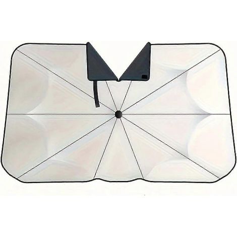 Pare-soleil parapluie pour pare-brise avant voiture protection UV isolation thermique style argent titane dimensions 140 x 80 cm