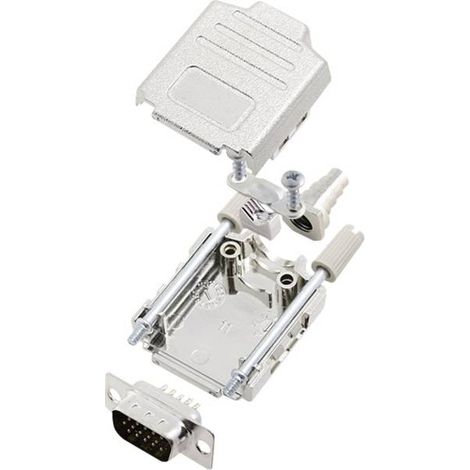 encitech DPPK09-M-HDP15-K 6355-0014-01 KIT connettori maschio SUB-D 180 ° Numero Poli (num): 15 Punte a saldare 1 KIT