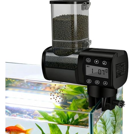1 Distributeur automatique, 500 ml, écran LCD, montage 360°, anti-humidité, pour aquarium et étang (1/5)