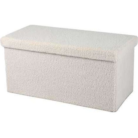 Banc coffre de rangement pliant en bouclette KUBE (1/4)