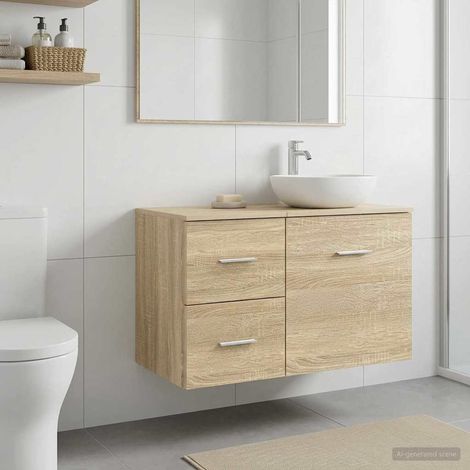 Gabinete de baño intermedio Roble 30 x 35 x 50 cm