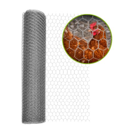 Clôture à domicile – Grillage Triple Torsion à Poule Carnard Oiseau – Galvanisé – Maille 13 x 13 mm - Longueur 50 m – Hauteur 0,50 cm – Couleur galvanisé (1/4)