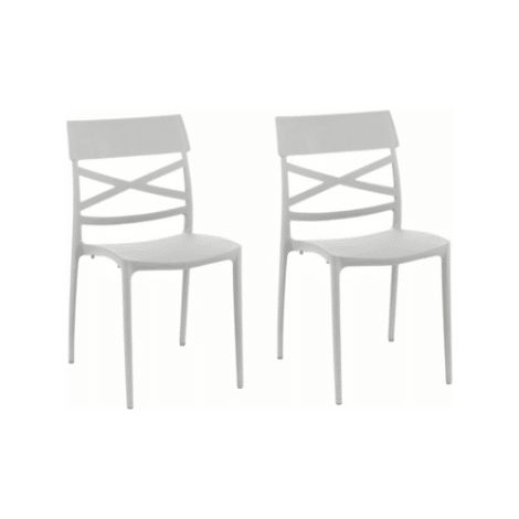 KIT 2 SEDIE POLIPROPILENE CUCINA BAR RISTORANTE SEDIA INTERNO ESTERNO GRIGIO LC