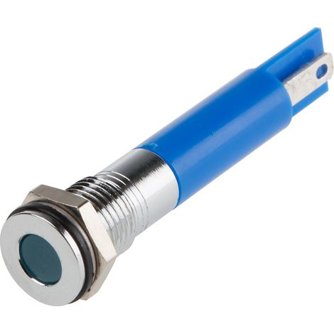 Voyant LED lumineux Bleu RS PRO, dia. 8mm, 220V c.a., IP67 ( Prix pour 1 ) (1/2)