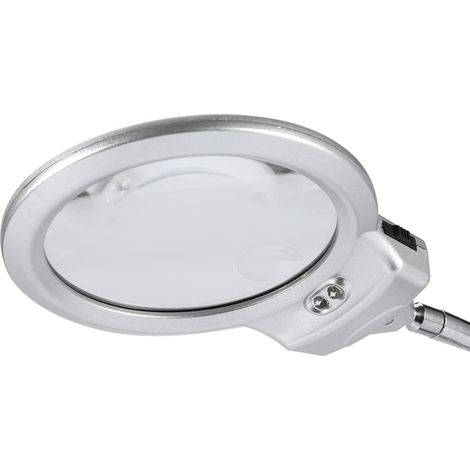 Lentille Large Lampe de Bureau sur Table avec Loupe Éclairée LED, Pince Fixation, Verre Grossissant pour Travaux de Précision, Éclairage Lumineux (1/5)