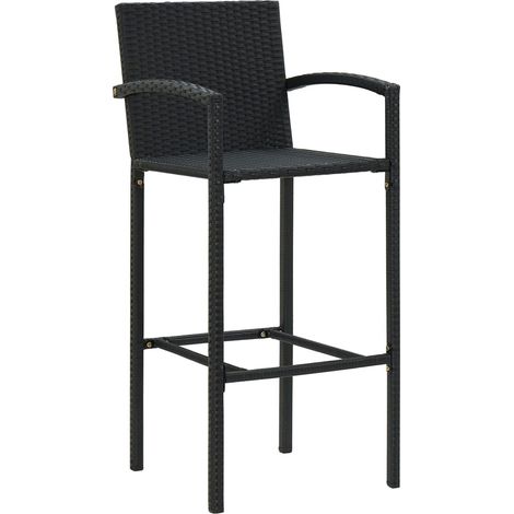 Maison Exclusive - Barhocker 2 Stk. Schwarz Poly Rattan