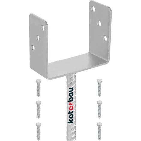 KOTARBAU® Supporto per pali 141 mm per Pali per Recinzioni Legno Ancoraggio Pali al Calcestruzzo Staffe a U Fissaggio Pali Legno Staffe per Travi in Legno Supporto Trave (1/4)