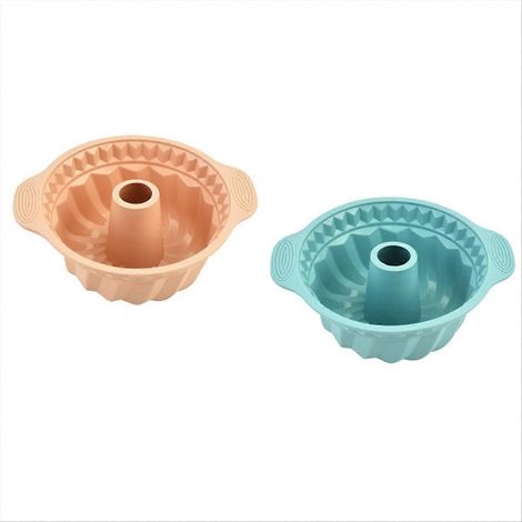Lot de 2 moules à gâteaux en silicone de 24 cm (9,5 po), moule à cheminée antiadhésif (1/5)