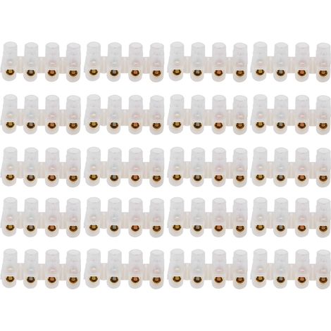 Lot de 20 connecteurs filaires traversée ignifuges 20A 4‑entrées‑4‑sorties pour blocs de jonction industriels (1/5)