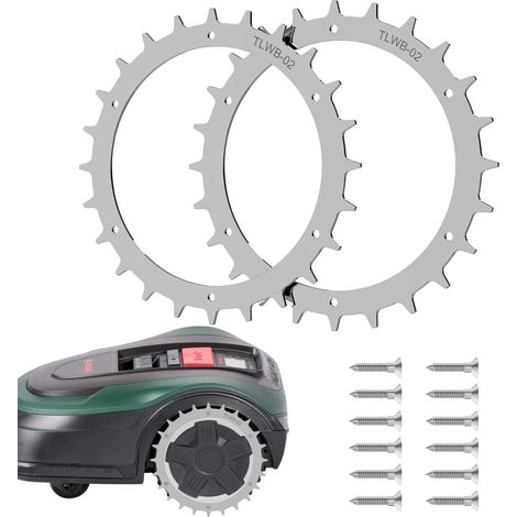 Pics d'Adhérence pour Roue Robot Tondeuse Bosch Indego 170mm, Pneus Crampons Antidérapants (1/5)
