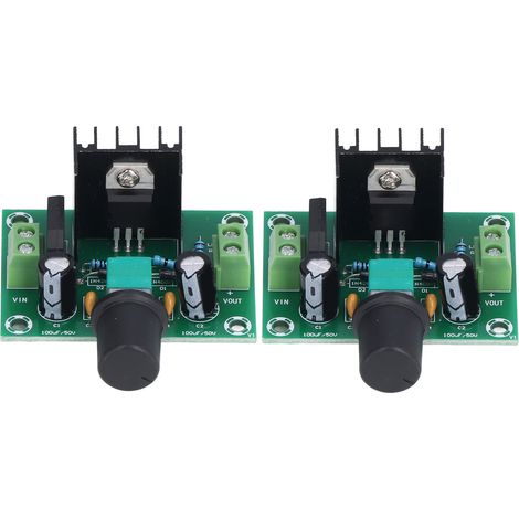 Lot de 2 cartes régulatrices de tension XHM197, module linéaire LM317, capteur AC/DC, grand dissipateur thermique (1/5)