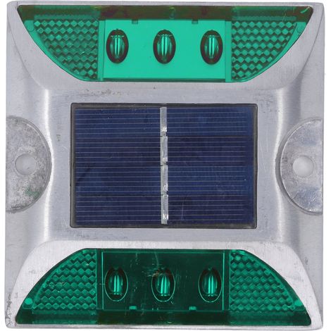 Solarbetriebener Straßenmarkierungsstein aus Aluminiumguss für Einfahrten, Treppen und Gehwege – wasserdicht (IP68), grünes Licht