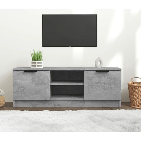 TV-Schrank Betongrau 102x35x36,5 cm Holzwerkstoff