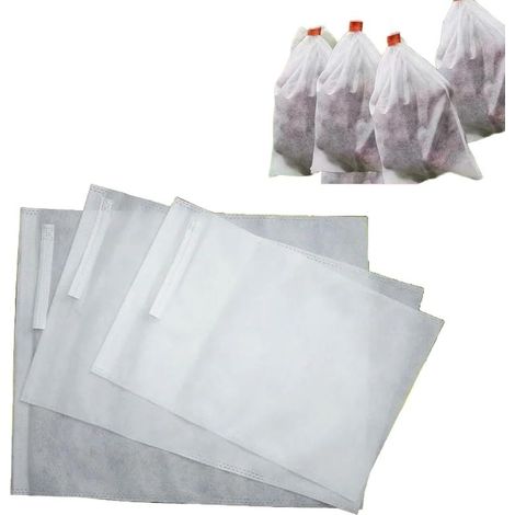 100 Sachets de Protection en Maille Non Tissée pour Fruits, Filets Anti-Oiseaux et Insectes Réutilisables avec Cordon de Serrage pour Raisins, Fraises et Jardin (1/5)