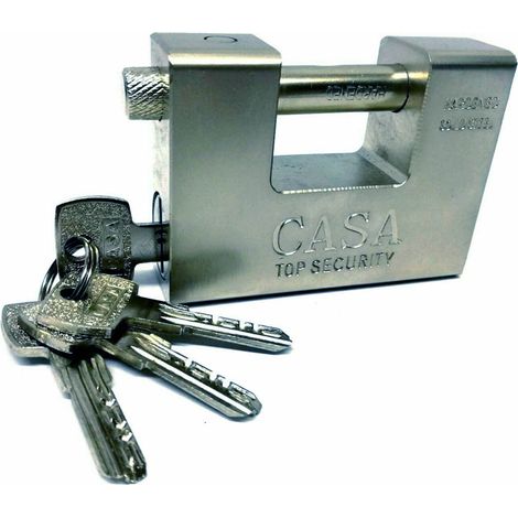 Lucchetto catenaccio antiscasso a baionetta 94mm per cancelli serrande 4 chiavi (1/3)