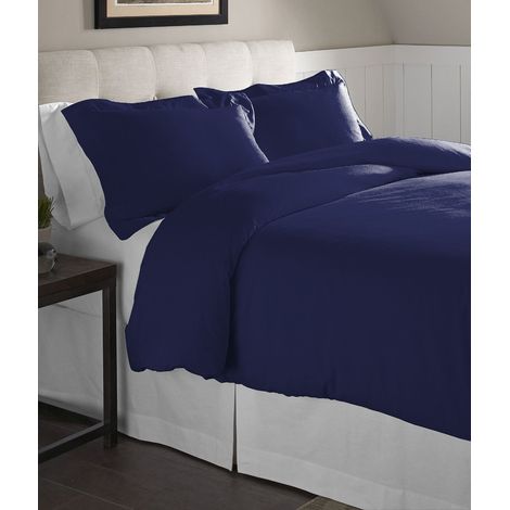 Flanelle surdimensionné Housse de Couette, Bleu Marine, Full/Queen (1/5)