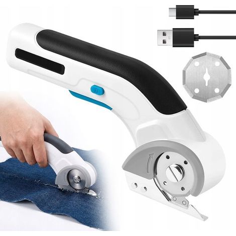 Ciseaux électriques sans fil pour tapis et carton, 60 W, 320 tr/min, batterie 2000 mAh. Coupe jusqu'à 8 mm d'épaisseur. Idéal pour rideaux, tissus, etc. (1/5)