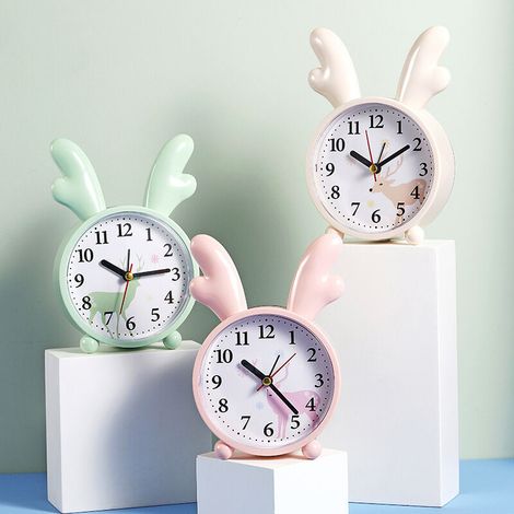 Miniatur-Ultra-Silent-Wecker [Hase] - ABS - 140 g - Geschenkidee für Zuhause und Büro [AA-Batterie nicht enthalten]