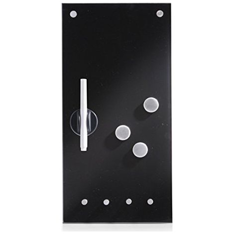 Lavagnetta Magnetica in Vetro 20x40cm Nera (1/4)