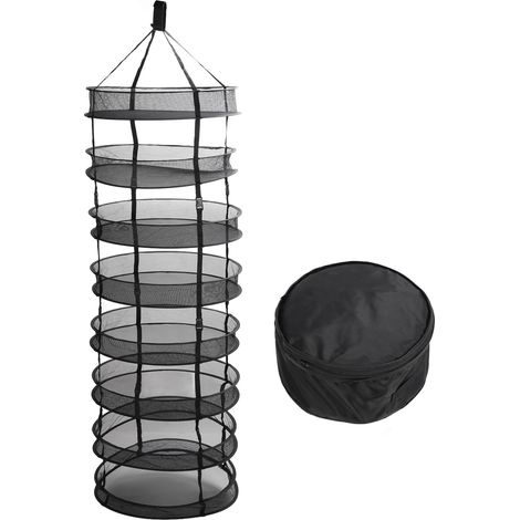 Filet de Séchage 8 Étages pour Herbes et Bourgeons, Rack Détachable et Pliable pour Hydroponie