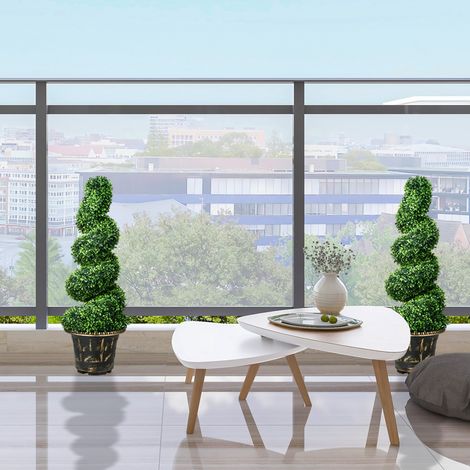 Pianta artificiale di bosso 2 pezzi 90 cm in vaso, resistente ai raggi UV, interno ed esterno HAVRYA (1/5)