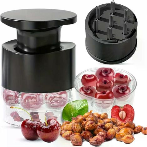 Dénoyauteur de cerises à 7 trous, outil pour retirer les noyaux d'olives, ustensiles de cuisine pour fruits et légumes, dénoyauteur de cerises, gadget de cuisine pour la maison (1/4)