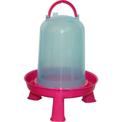 Abreuvoir pour volailles 8L en plastique rouge – Système Twist Lock – 3 pieds pour surélévation – Démontable et gradué – Gaun (1/2)