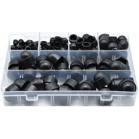 Cache-boulons PE 145 pièces – 6 tailles M4 à M12 – Résistant à la rouille et à l'eau – Boîte de rangement incluse – Grid Cool