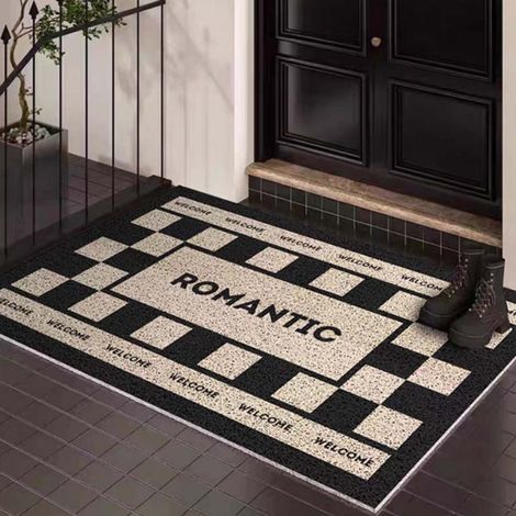 ROMANTIQUE 5080cm (Boucle en soie) Tapis d'entrée, tapis en soie bouclée résistant aux taches et facile à nettoyer, tapis antidérapant pour l'entrée. (1/5)